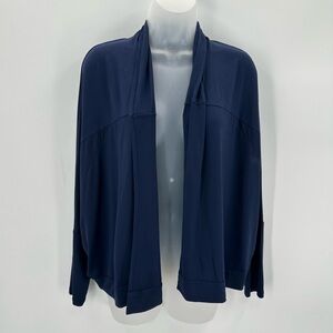 Coldwater Creek Cardigan Womens XS 4-6 Navy Blue Open Draped Dolman Slv Stretch